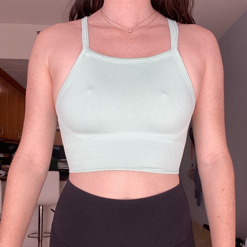 Blue Workout Crop Top